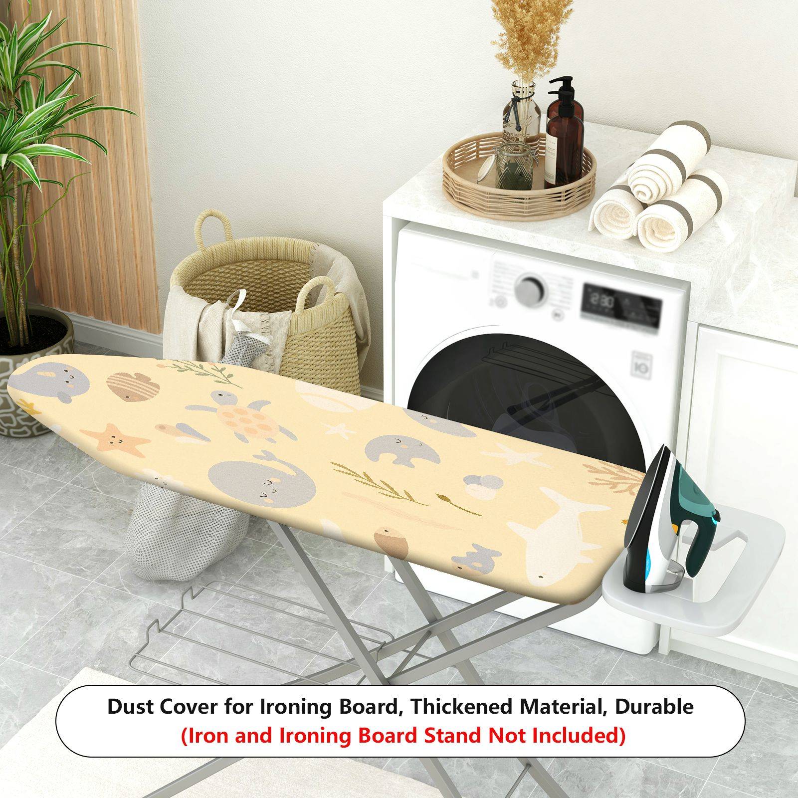 1-Piece Ocean Animals Underwater Sea  Ironing Board Cover, Universal Size, Without Board
