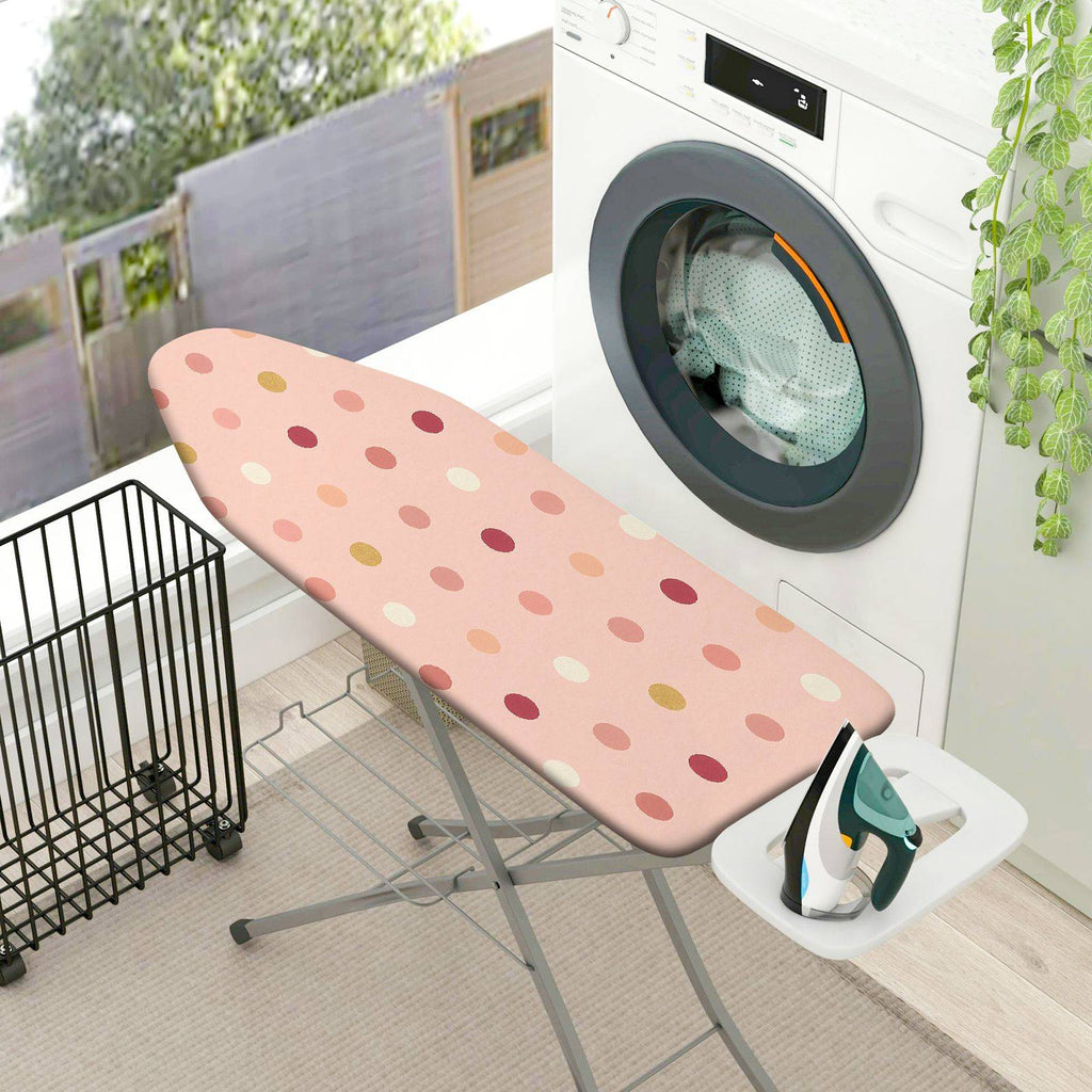 1-Piece Polka Dot Pastel Pink  Ironing Board Cover, Universal Size, Without Board