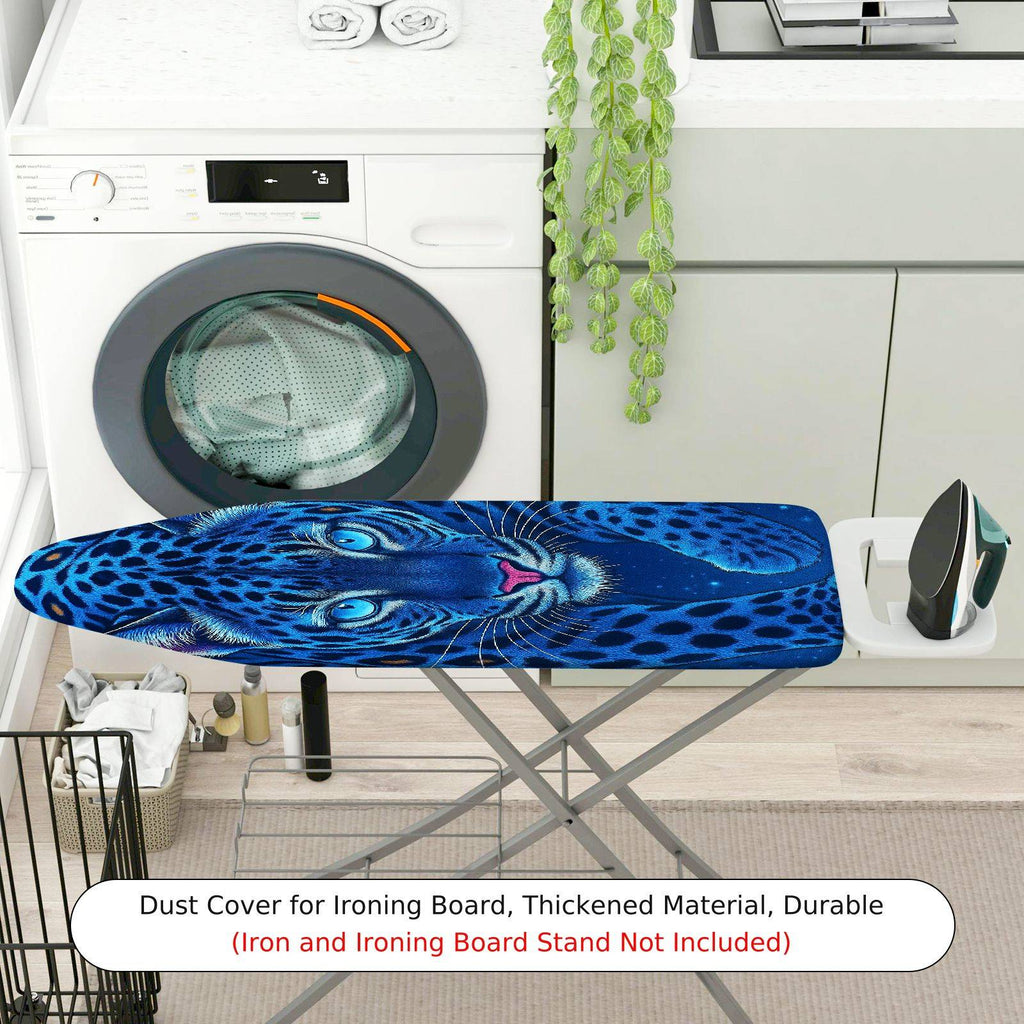 1-Piece Blue Leopard Pattern Animal Print Stylish  Ironing Board Cover, Universal Size, Without Board
