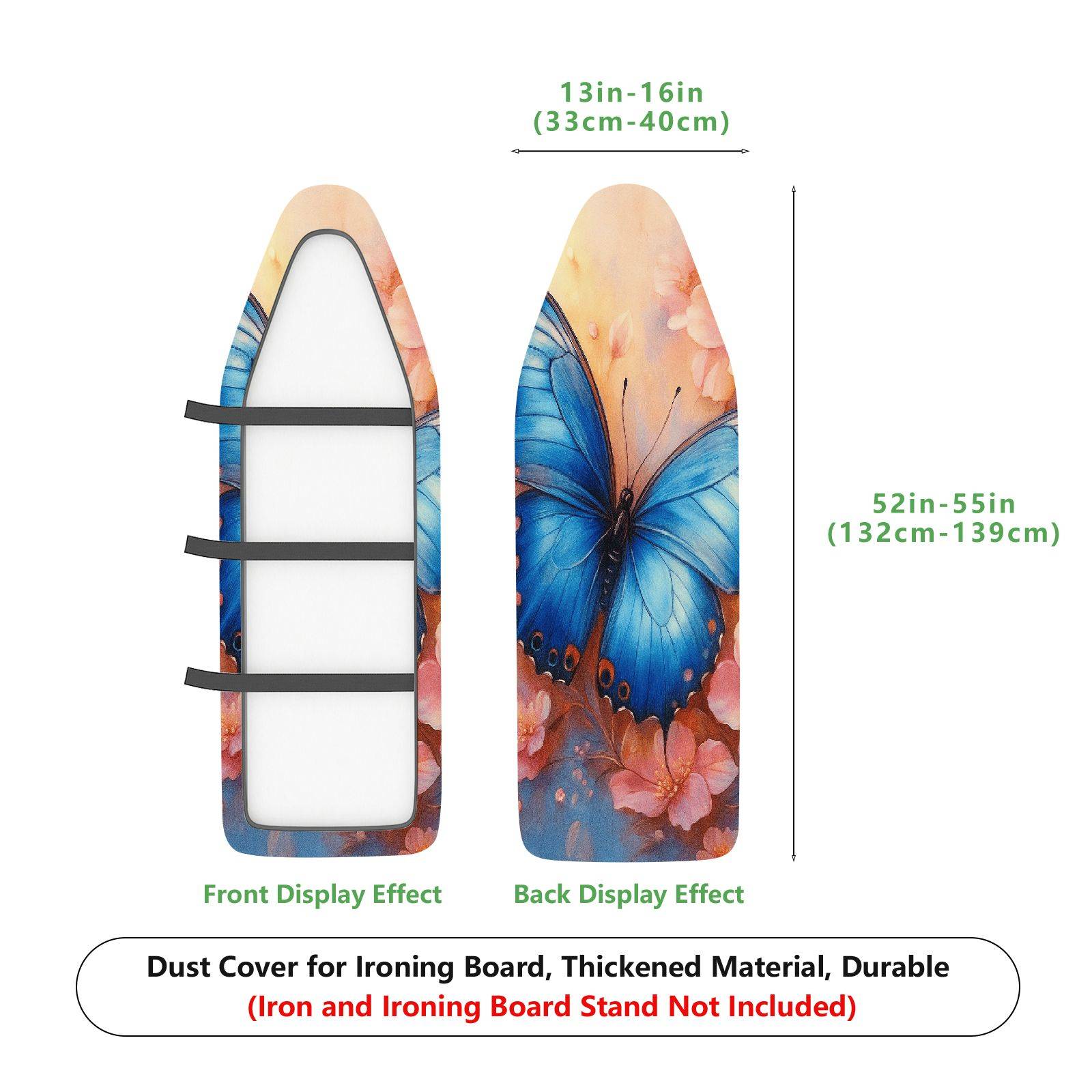1-Piece Butterfly Floral Pink  Ironing Board Cover, Universal Size, Without Board