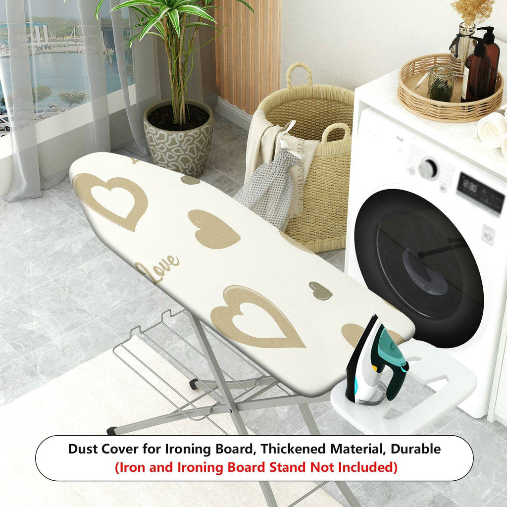 1-Piece Love Heart Pattern Beige  Ironing Board Cover, Universal Size, Without Board