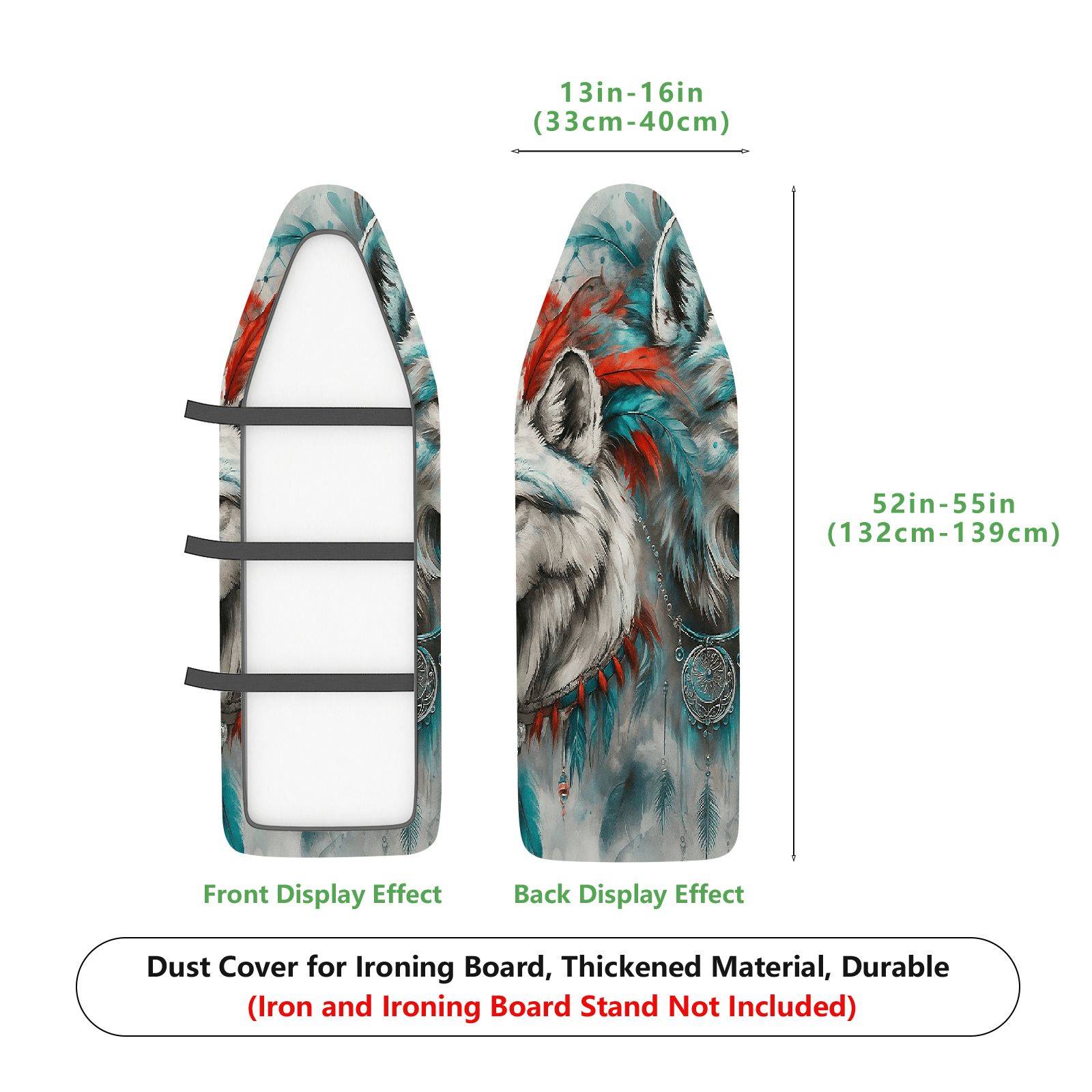 1-Piece Wolf Feather Colorful  Ironing Board Cover, Universal Size, Without Board
