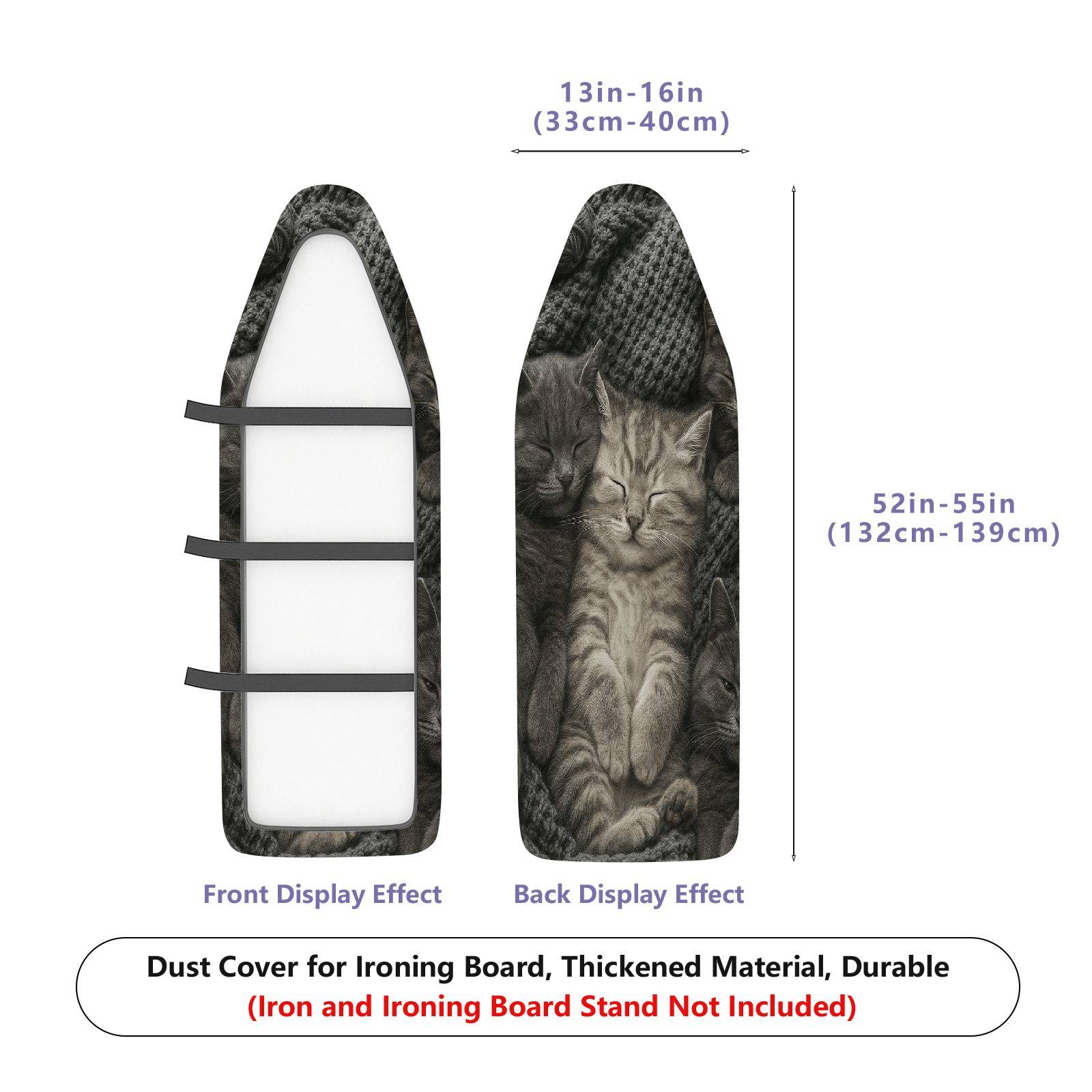1-Piece Cat Animal Sleeping  Ironing Board Cover, Universal Size, Without Board