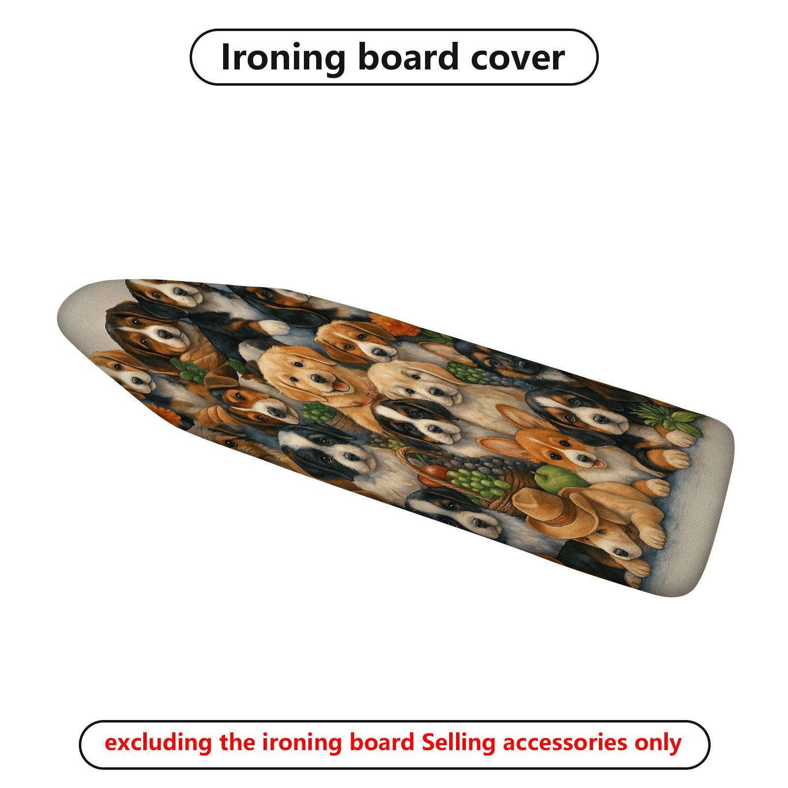 1-Piece Dogs Animals  Ironing Board Cover, Universal Size, Without Board