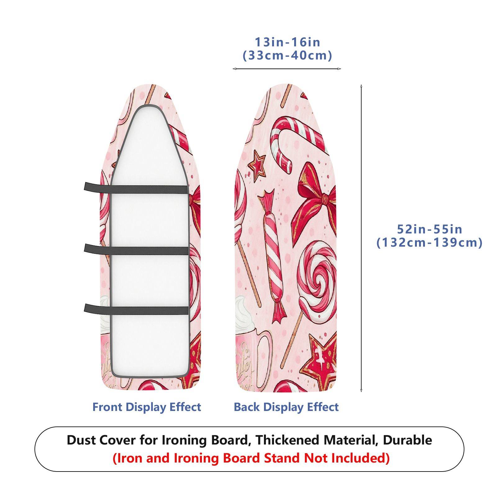 1-Piece Candy Christmas Ribbon  Ironing Board Cover, Universal Size, Without Board
