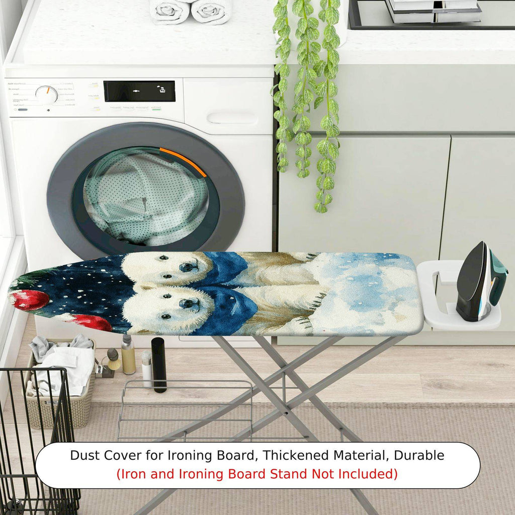 1-Piece Polar Bear Christmas Snow  Ironing Board Cover, Universal Size, Without Board