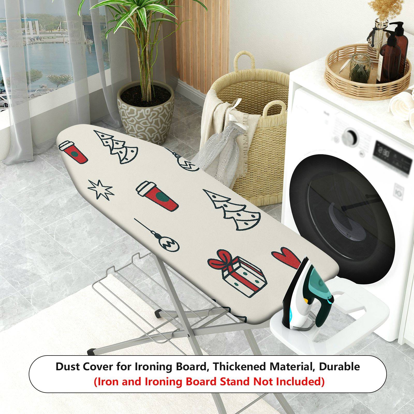 1-Piece Christmas Coffee Gift  Ironing Board Cover, Universal Size, Without Board