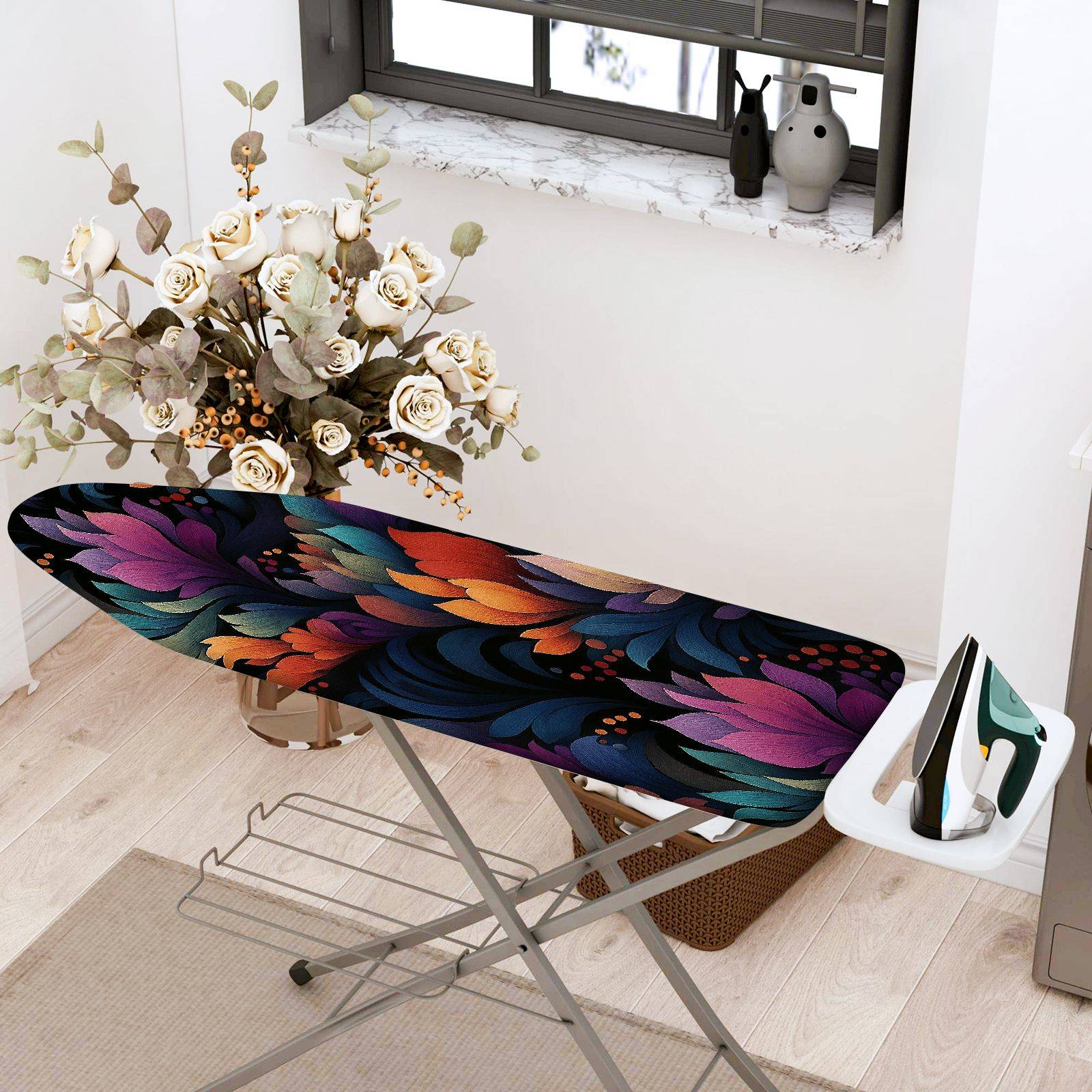 1-Piece Floral Abstract Colorful  Ironing Board Cover, Universal Size, Without Board