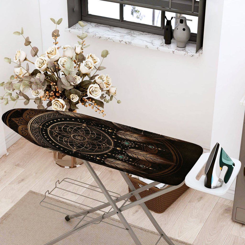 1-Piece Mandala Feather Geometric  Ironing Board Cover, Universal Size, Without Board