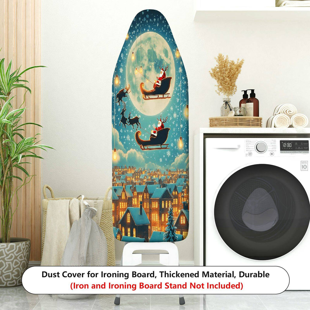 1-Piece Christmas Santa Reindeer Moon  Ironing Board Cover, Universal Size, Without Board