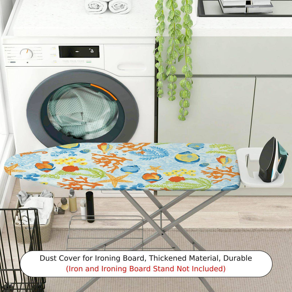 1-Piece Ocean Coral Fish  Ironing Board Cover, Universal Size, Without Board