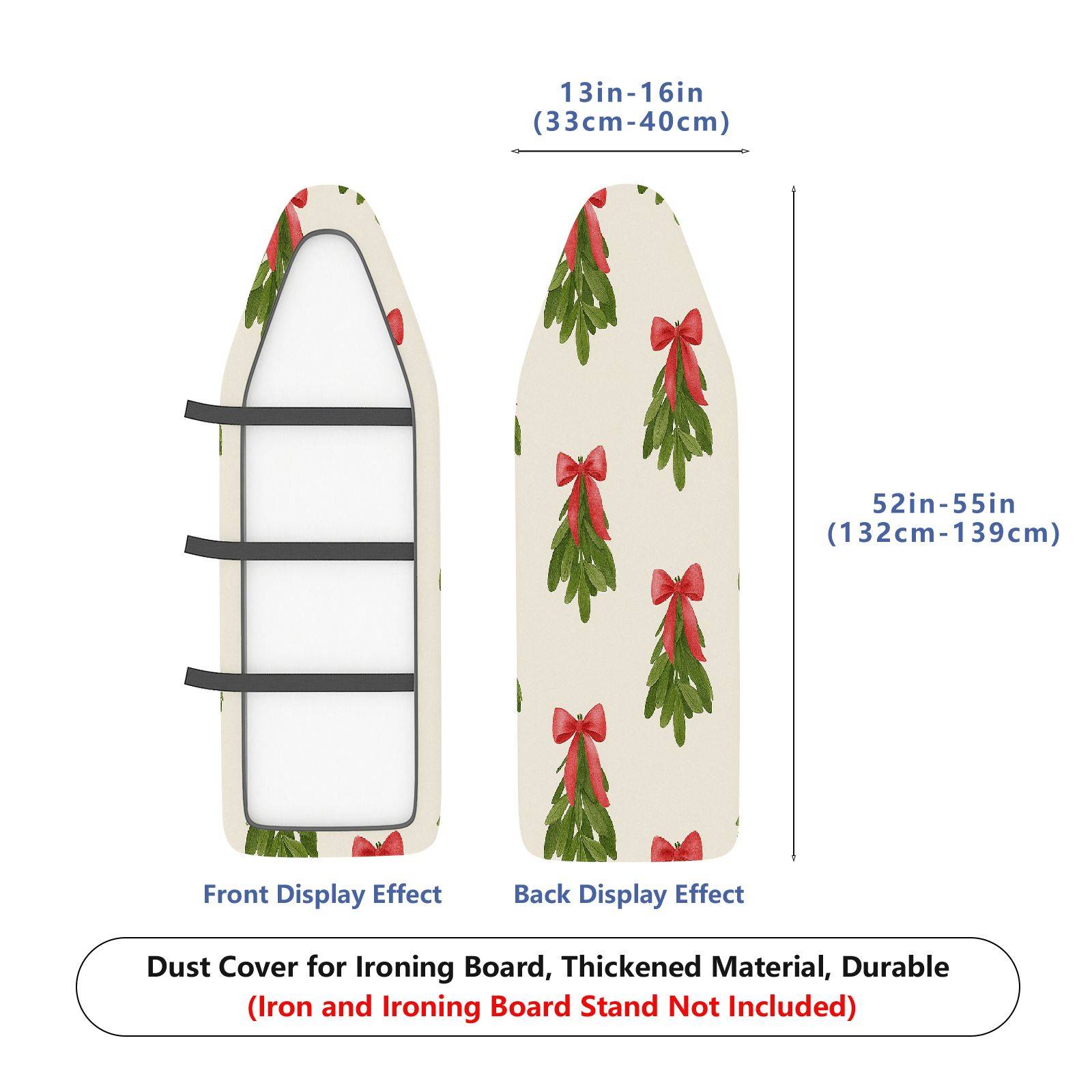 1-Piece Christmas Festive Mistletoe  Ironing Board Cover, Universal Size, Without Board