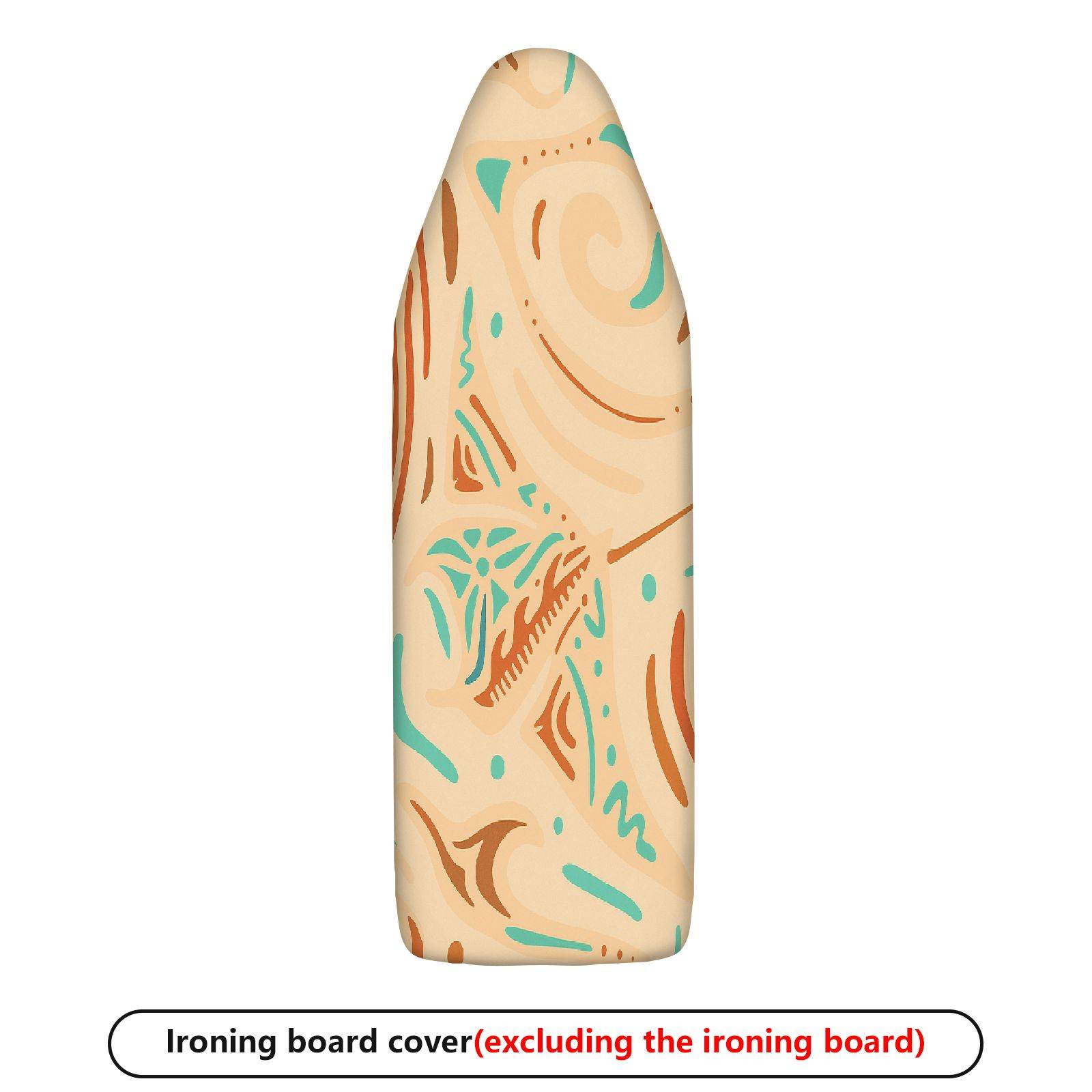 1-Piece Abstract Swirl Beige Aqua  Ironing Board Cover, Universal Size, Without Board