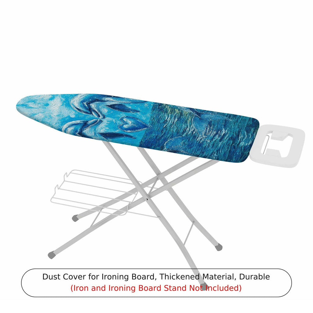 1-Piece Ocean Wave Art Pattern Blue  Ironing Board Cover, Universal Size, Without Board