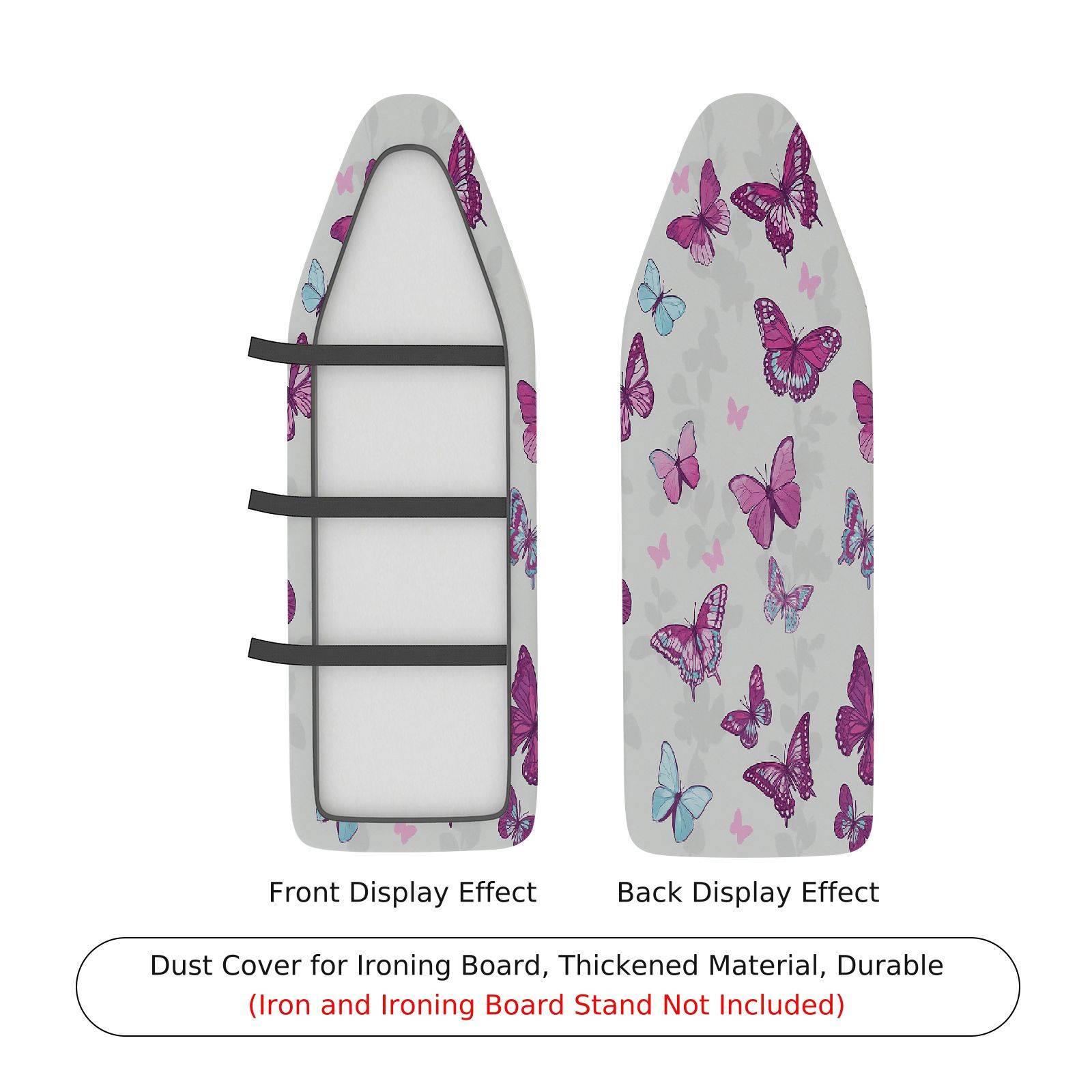1-Piece Butterfly Pink Floral  Ironing Board Cover, Universal Size, Without Board