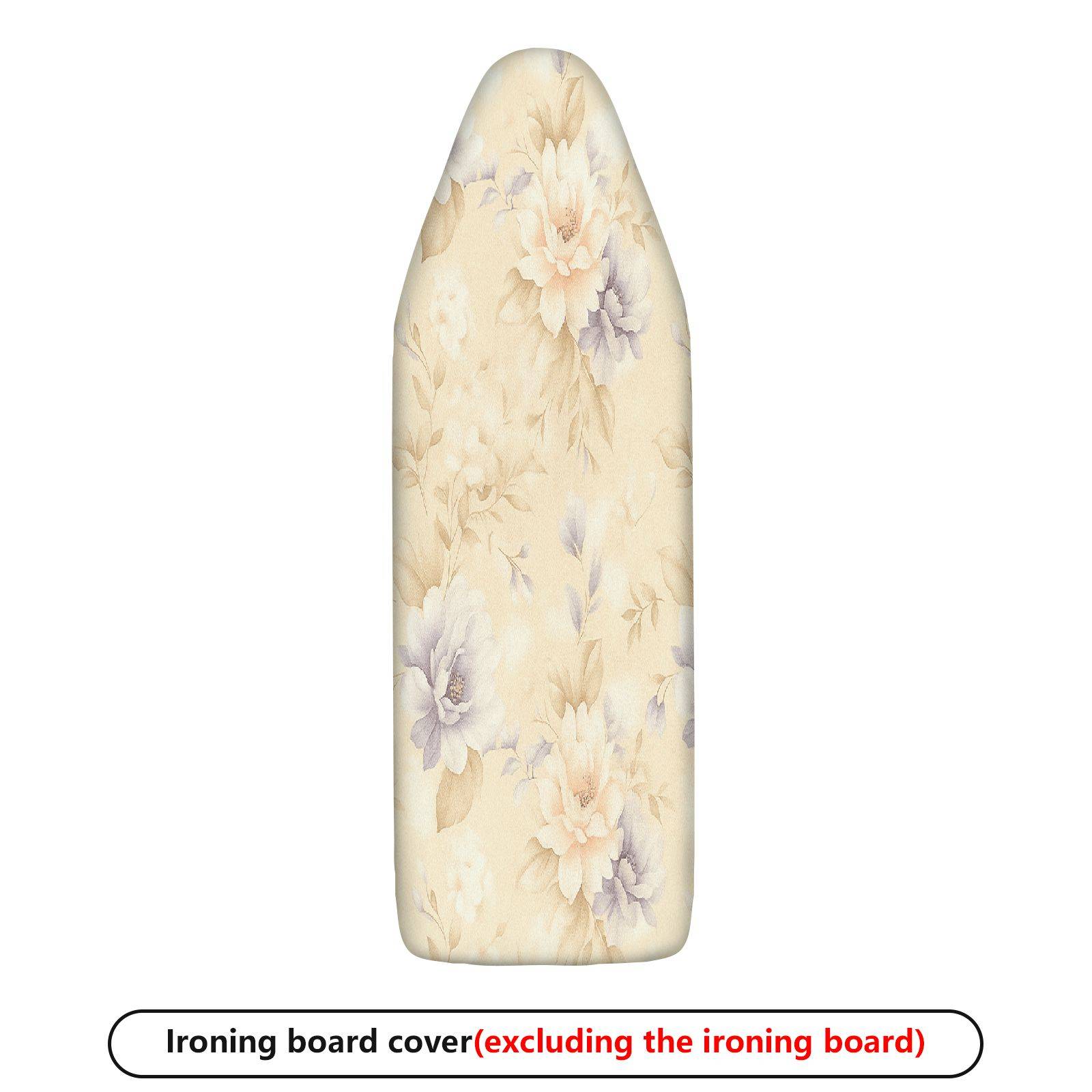 1-Piece Floral Pattern Pastel Beige Leaves  Ironing Board Cover, Universal Size, Without Board