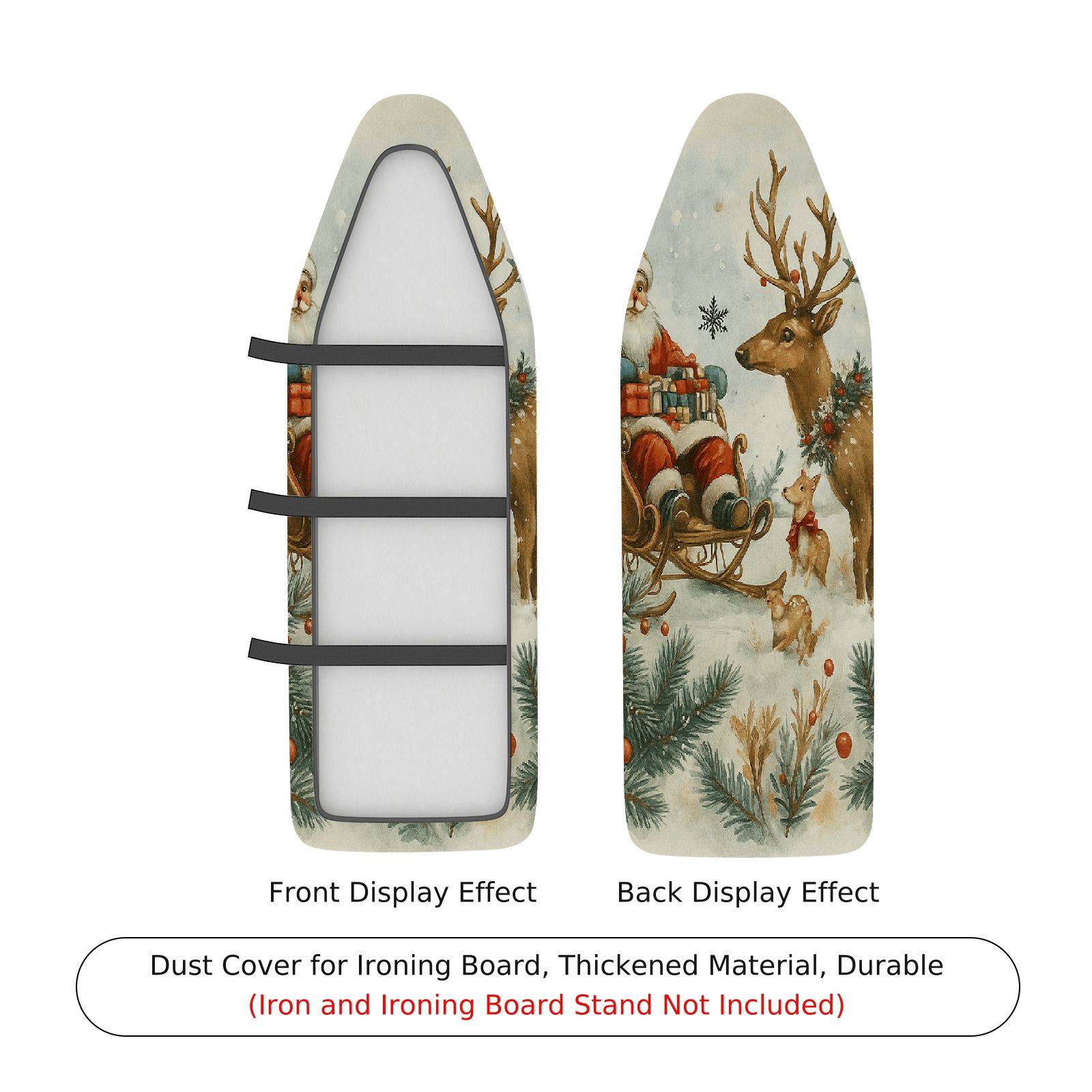 1-Piece Christmas Santa Reindeer  Ironing Board Cover, Universal Size, Without Board
