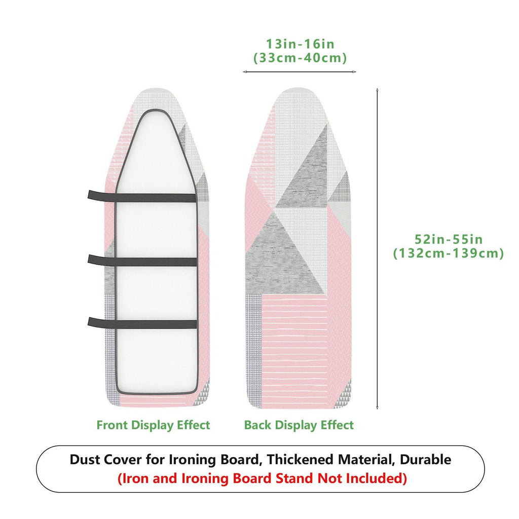 1-Piece Geometric Pink Grey  Ironing Board Cover, Universal Size, Without Board