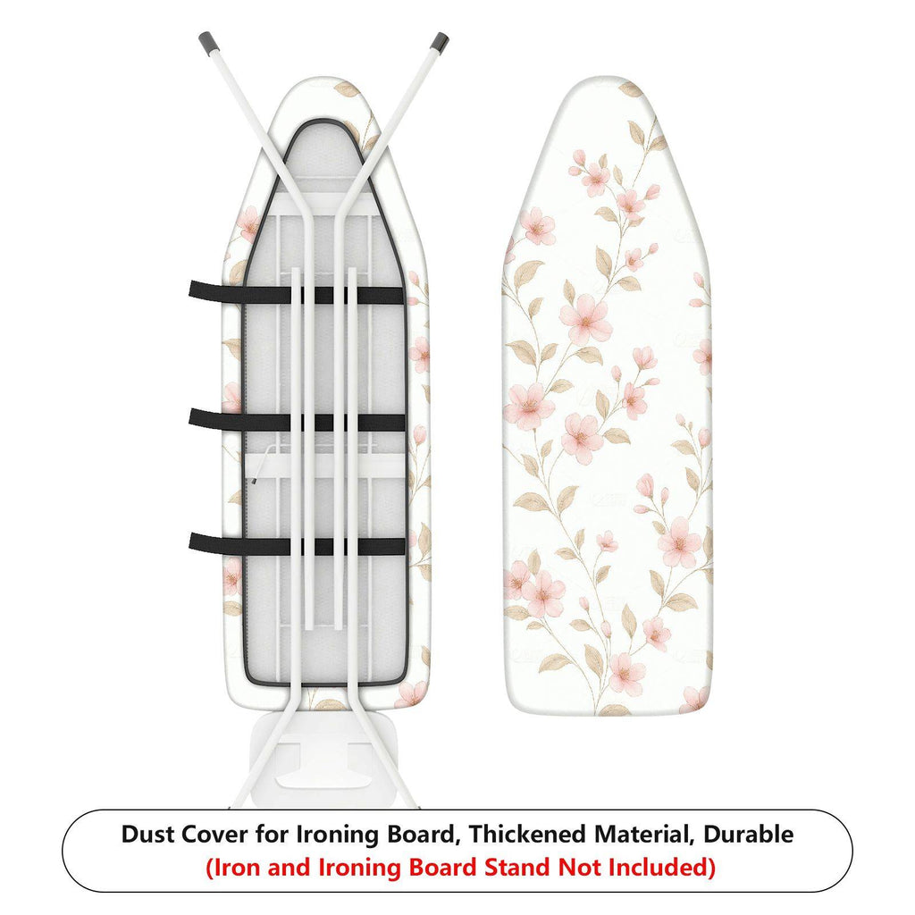 1-Piece Floral Blossom Beige  Ironing Board Cover, Universal Size, Without Board