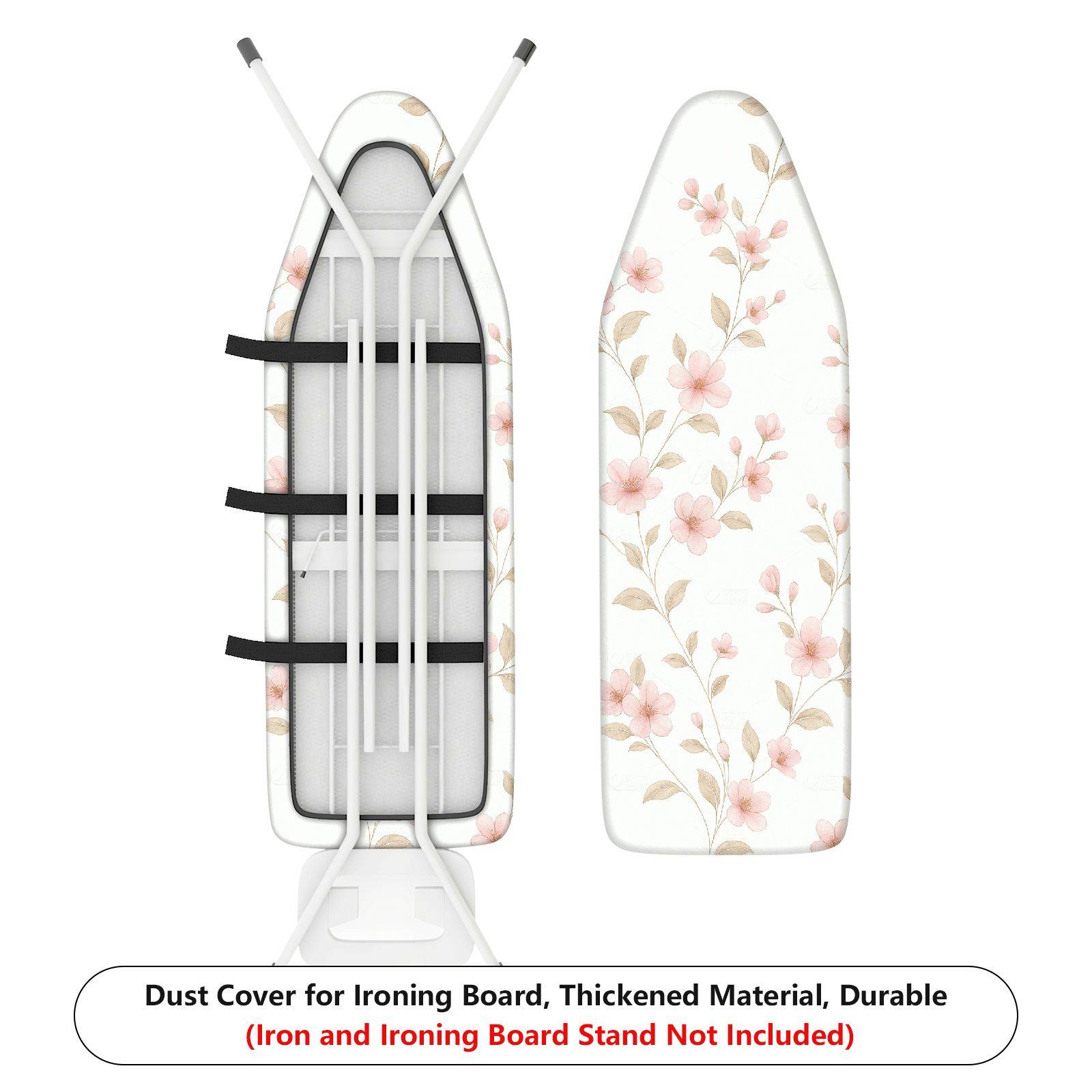 1-Piece Floral Blossom Beige  Ironing Board Cover, Universal Size, Without Board