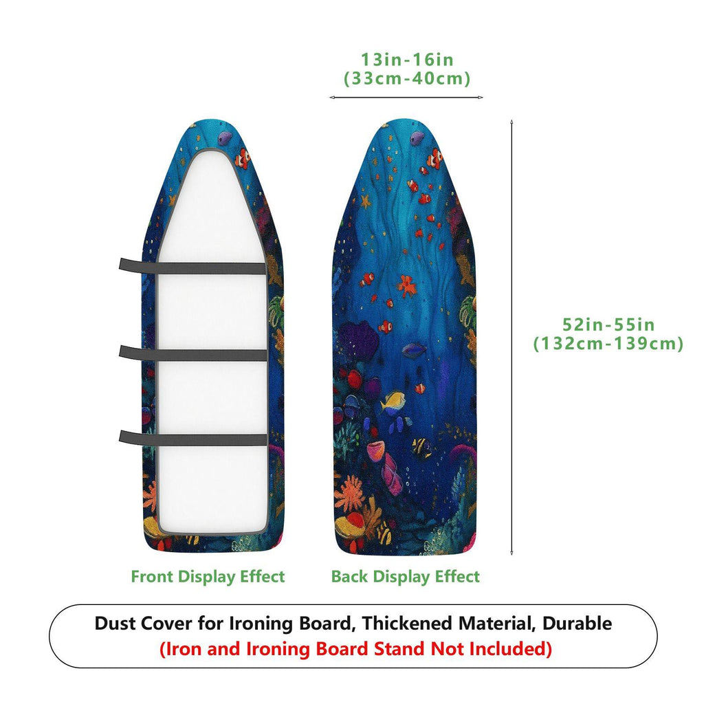 1-Piece ocean underwater colorful  Ironing Board Cover, Universal Size, Without Board