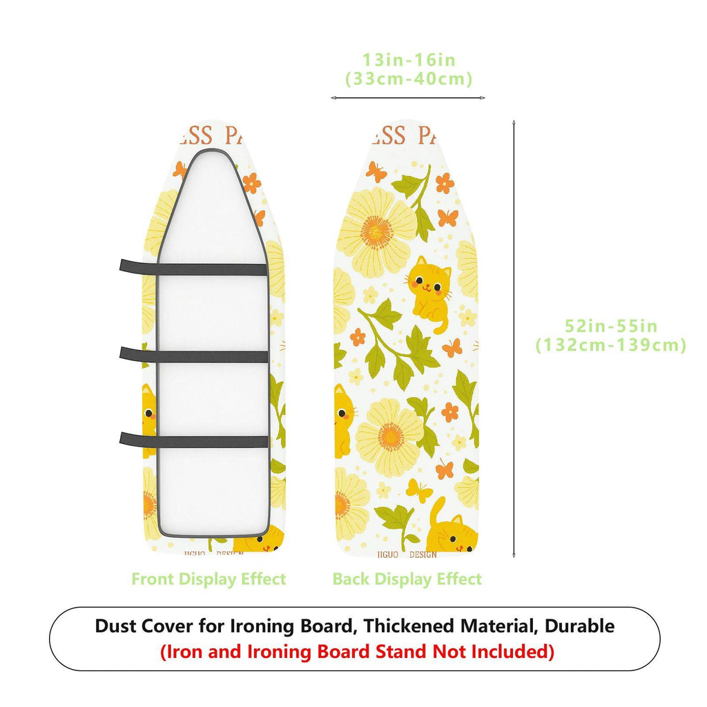 1-Piece Floral  Animal Yellow  Ironing Board Cover, Universal Size, Without Board