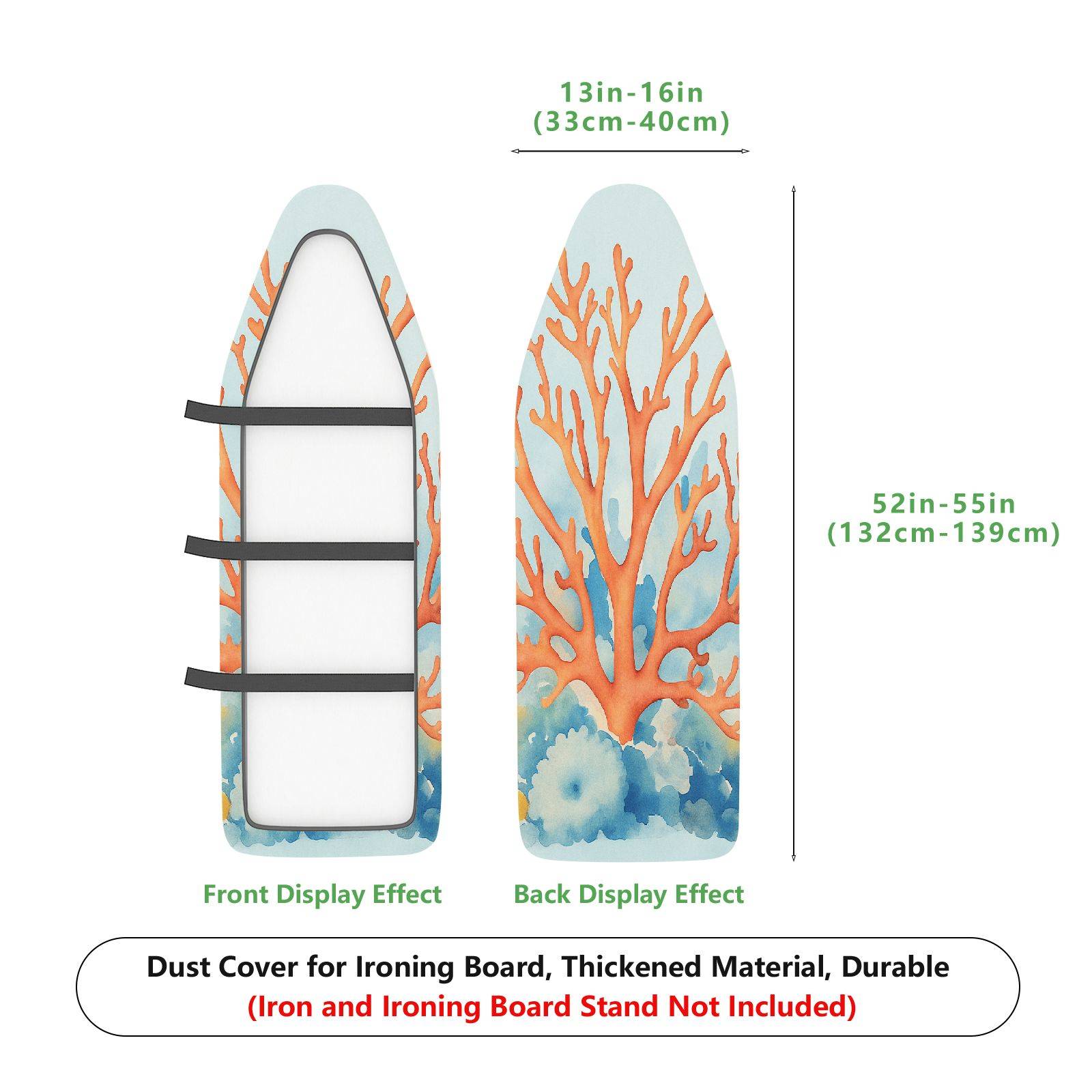 1-Piece Coral Ocean Abstract  Ironing Board Cover, Universal Size, Without Board