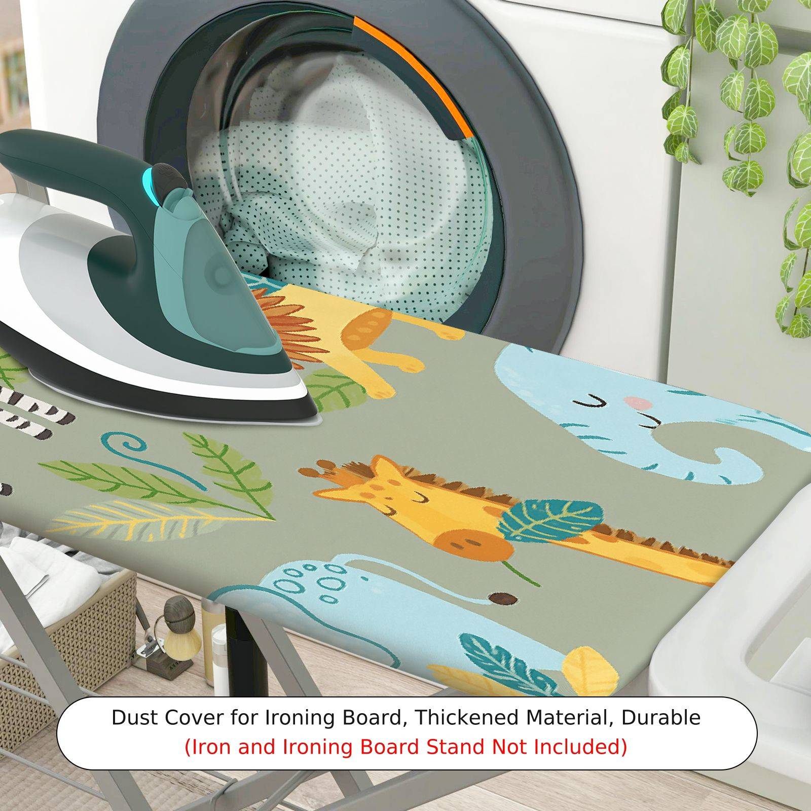 1-Piece Safari Animal Jungle  Ironing Board Cover, Universal Size, Without Board