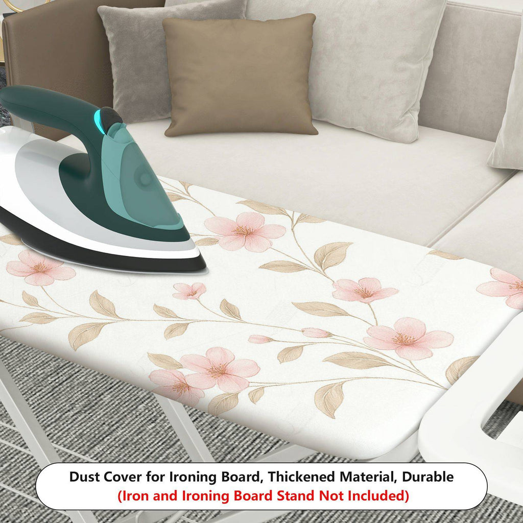 1-Piece Floral Blossom Beige  Ironing Board Cover, Universal Size, Without Board