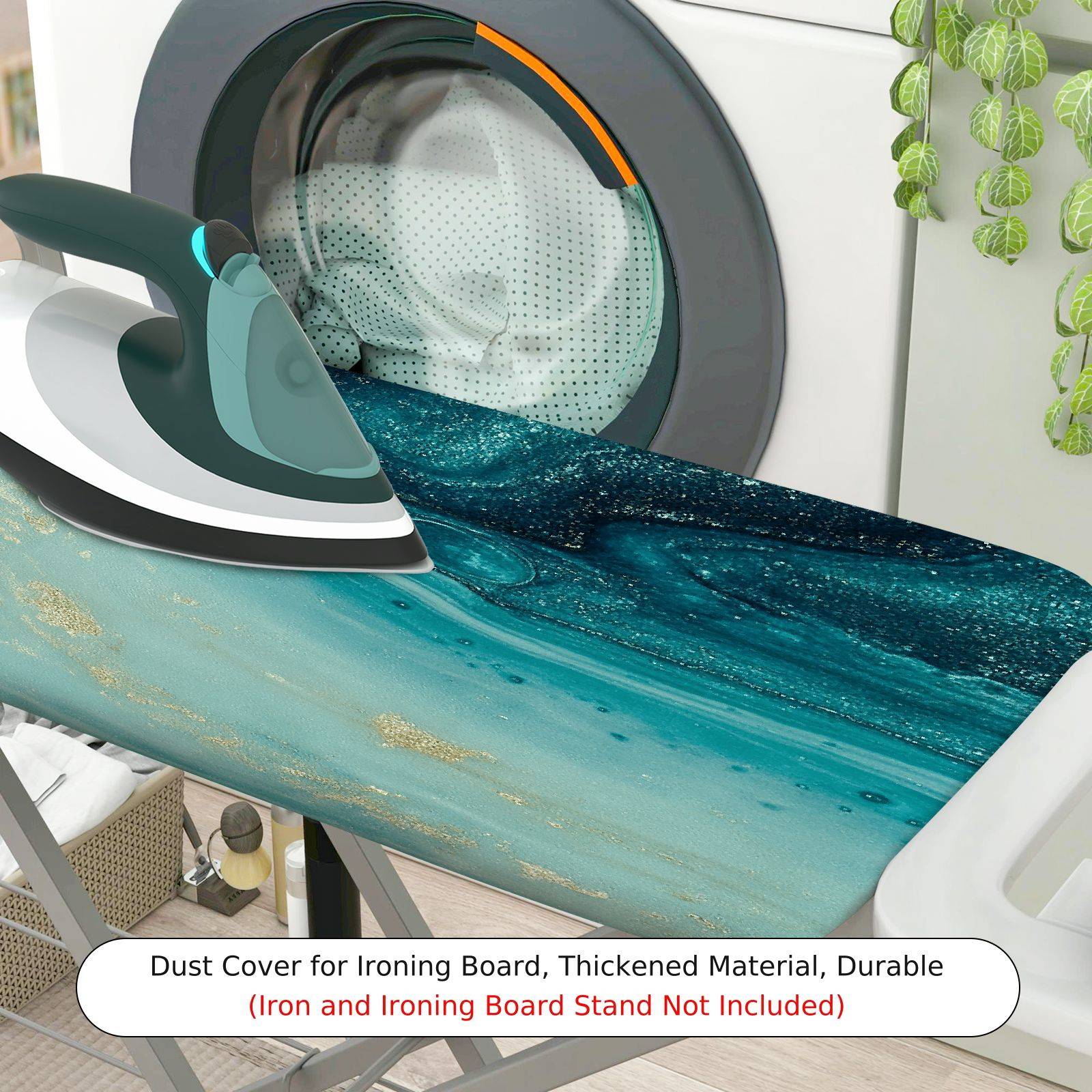 1-Piece Marble Blue Abstract Design  Ironing Board Cover, Universal Size, Without Board
