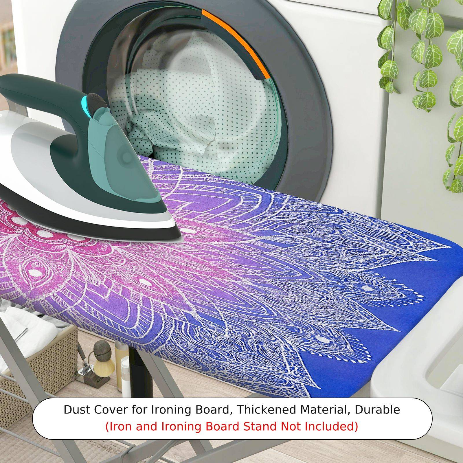 1-Piece Mandala Pink Blue  Ironing Board Cover, Universal Size, Without Board