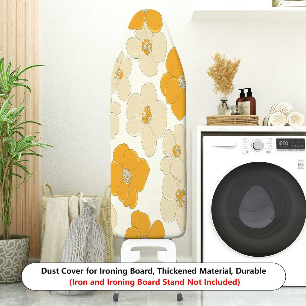 1-Piece Floral Yellow Beige Pattern  Ironing Board Cover, Universal Size, Without Board
