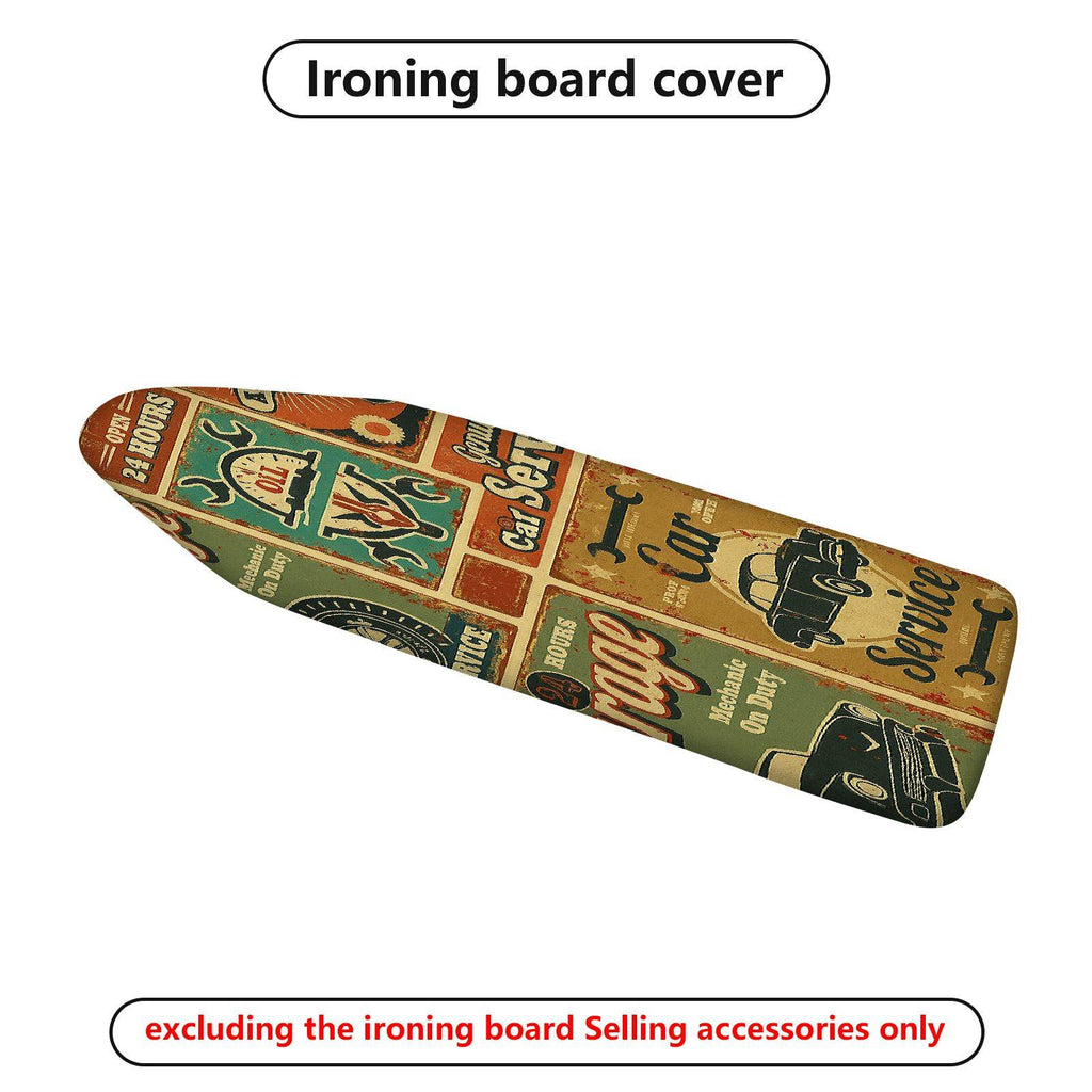 1-Piece Retro Car Service Vintage  Ironing Board Cover, Universal Size, Without Board