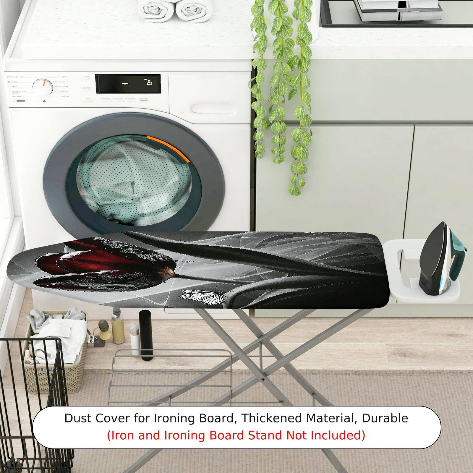 1-Piece Elegant Floral Butterfly  Ironing Board Cover, Universal Size, Without Board