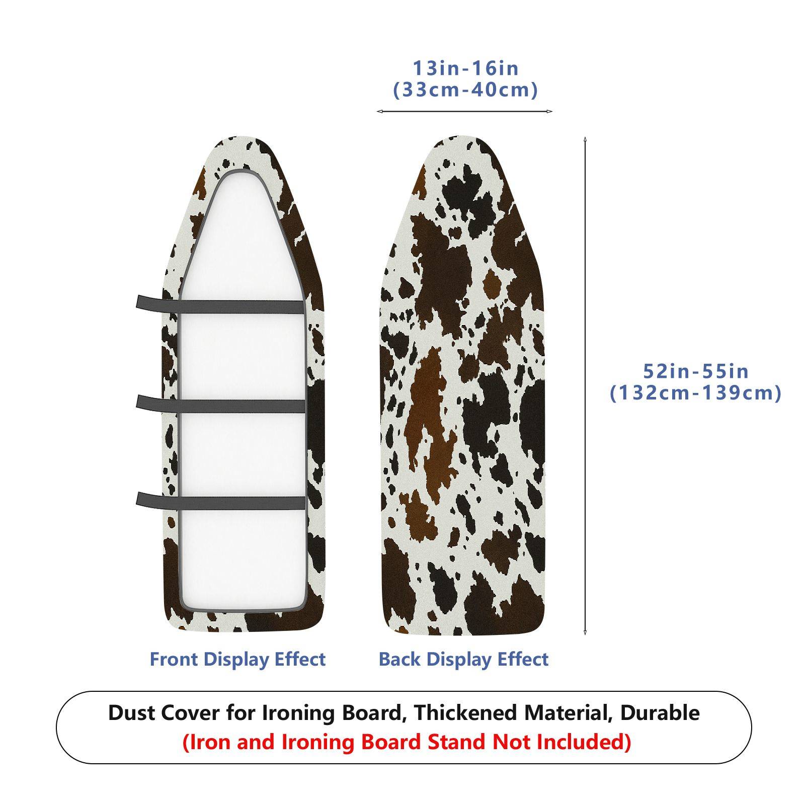 1-Piece Cow Pattern Animal Print Brown Black Theme  Ironing Board Cover, Universal Size, Without Board