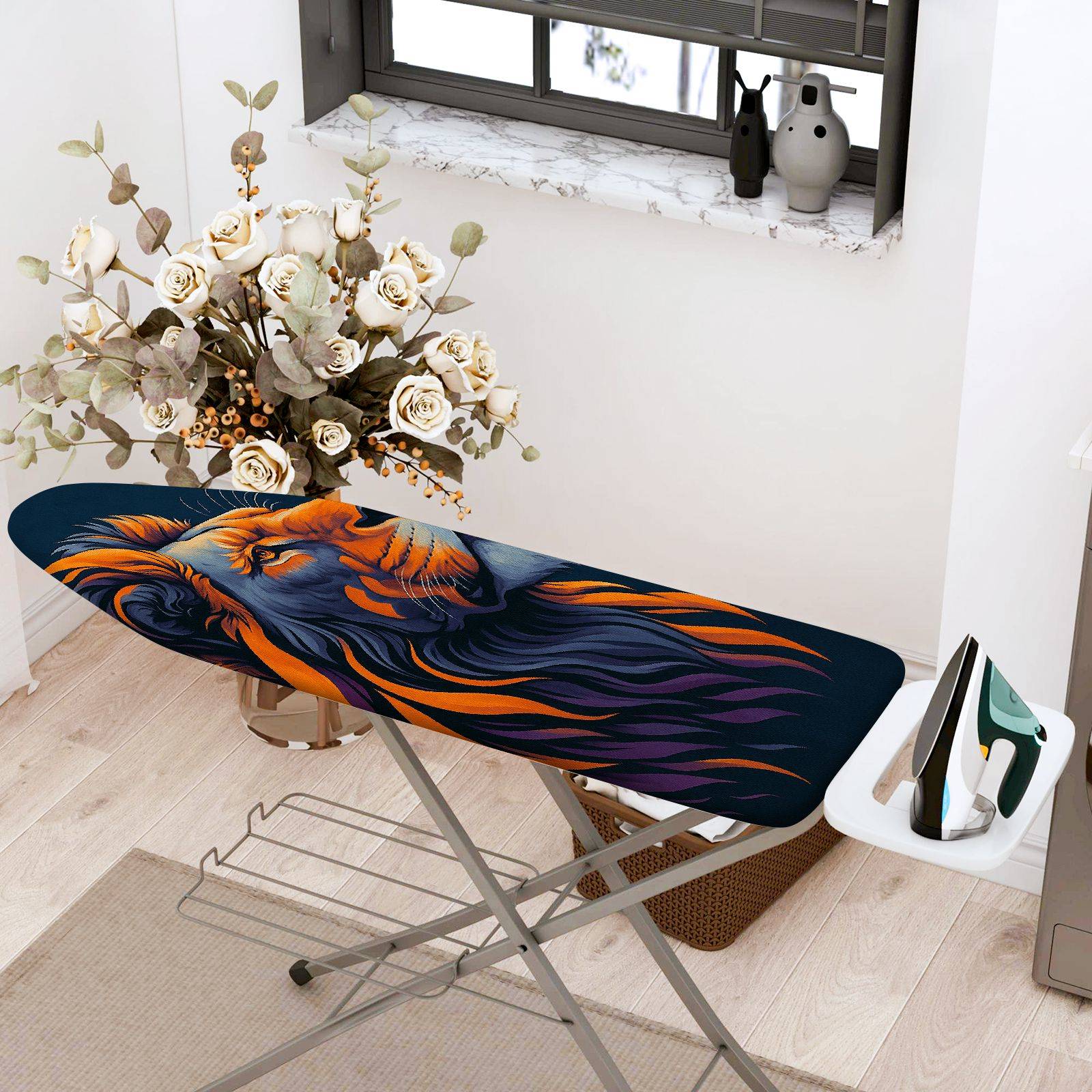 1-Piece Lion Animal Art  Ironing Board Cover, Universal Size, Without Board