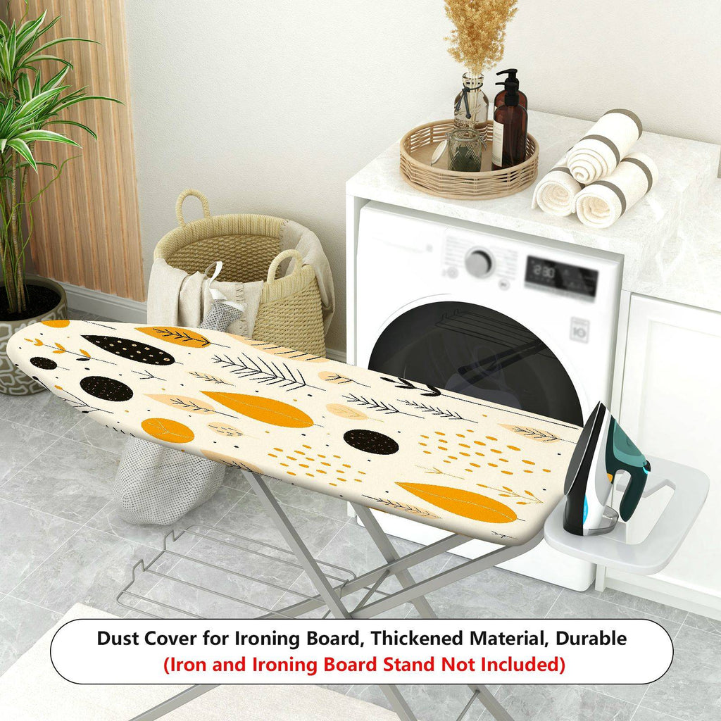 1-Piece Abstract Yellow Leaf Pattern Autumn Theme  Ironing Board Cover, Universal Size, Without Board