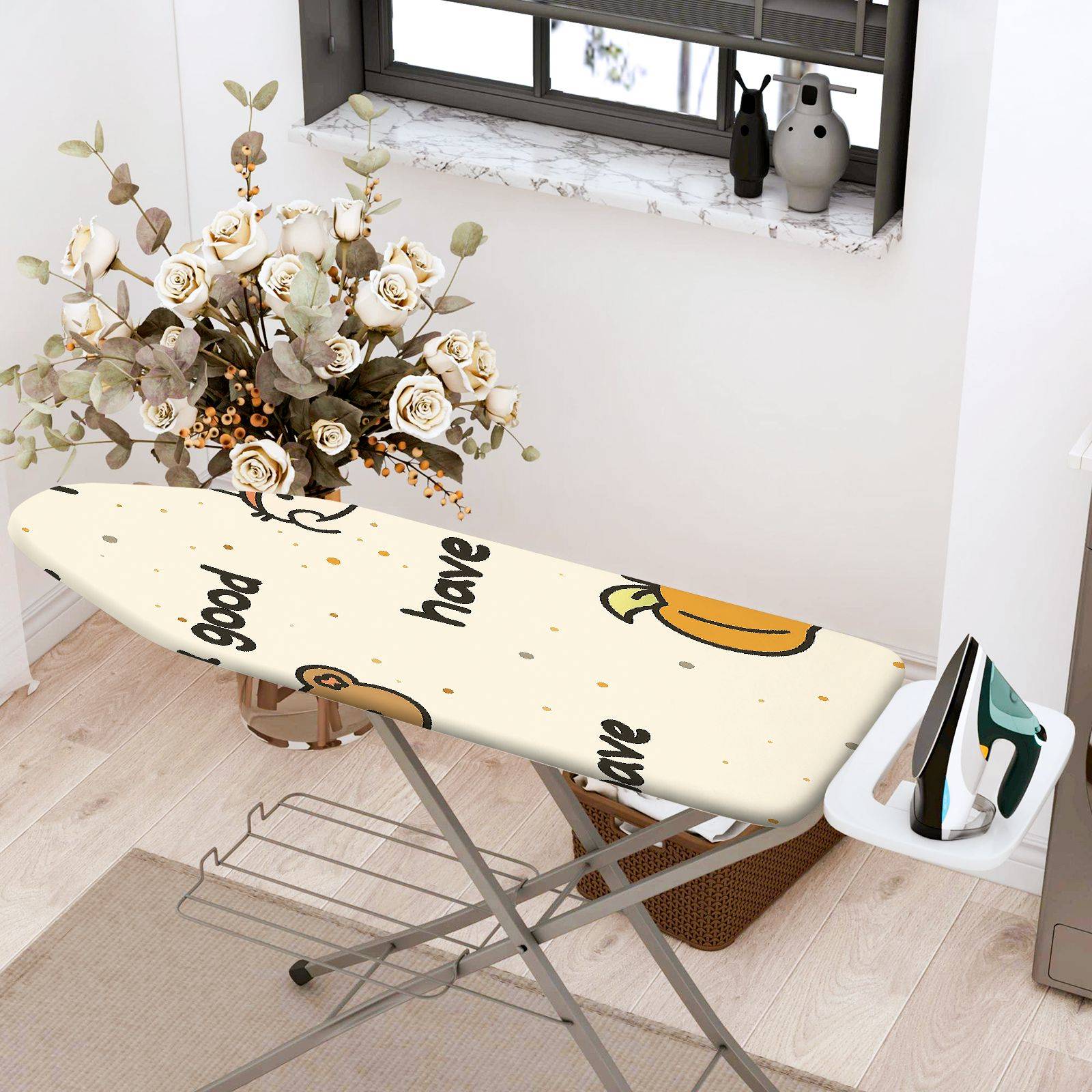 1-Piece bear print  animals text  Ironing Board Cover, Universal Size, Without Board