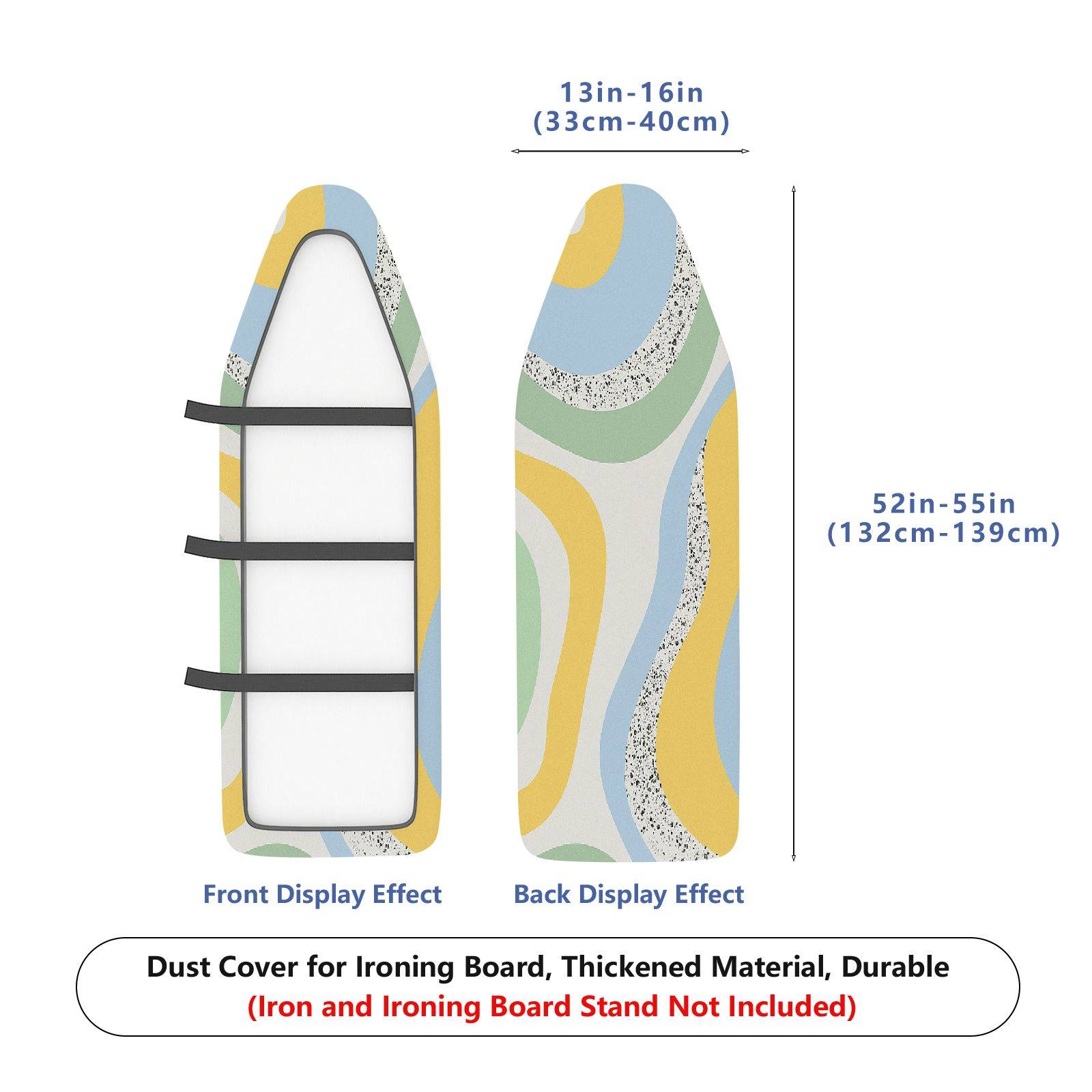 1-Piece Abstract Wave Pattern Pastel Color Modern  Ironing Board Cover, Universal Size, Without Board