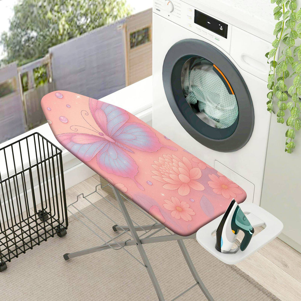 1-Piece Butterfly Floral Pink  Ironing Board Cover, Universal Size, Without Board