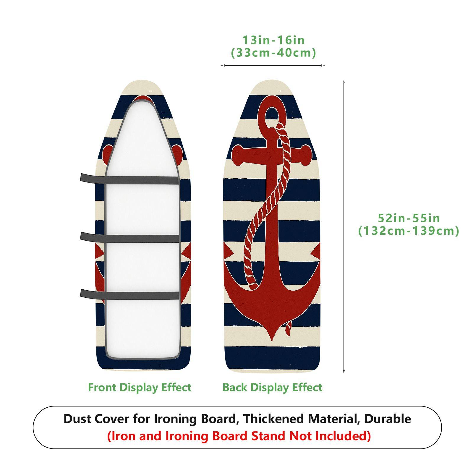 1-Piece Ocean Navy Stripe  Ironing Board Cover, Universal Size, Without Board