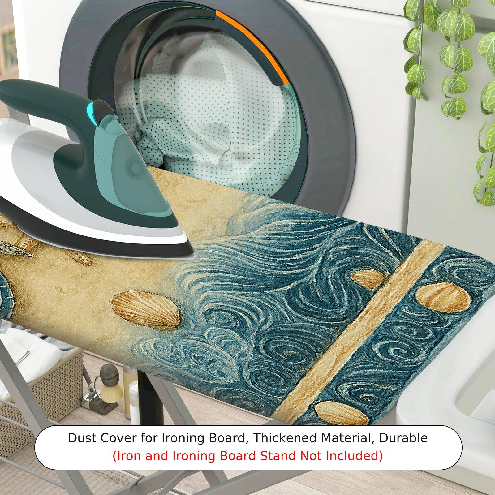 1-Piece Sea Turtle Starfish Ocean  Ironing Board Cover, Universal Size, Without Board