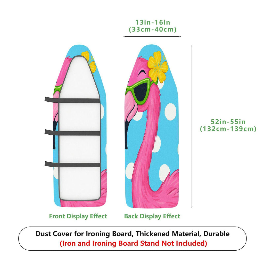 1-Piece Pink Flamingo Dot Flower  Ironing Board Cover, Universal Size, Without Board