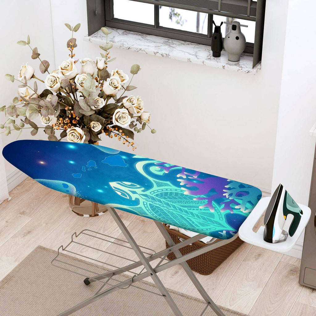 1-Piece Glow in the Dark Ocean Turtle  Ironing Board Cover, Universal Size, Without Board