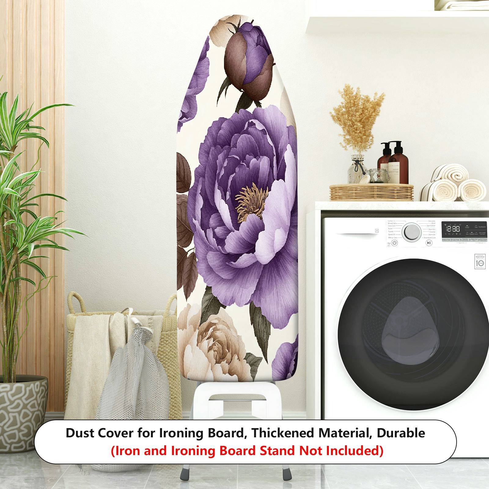 1-Piece Floral Purple Beige  Ironing Board Cover, Universal Size, Without Board