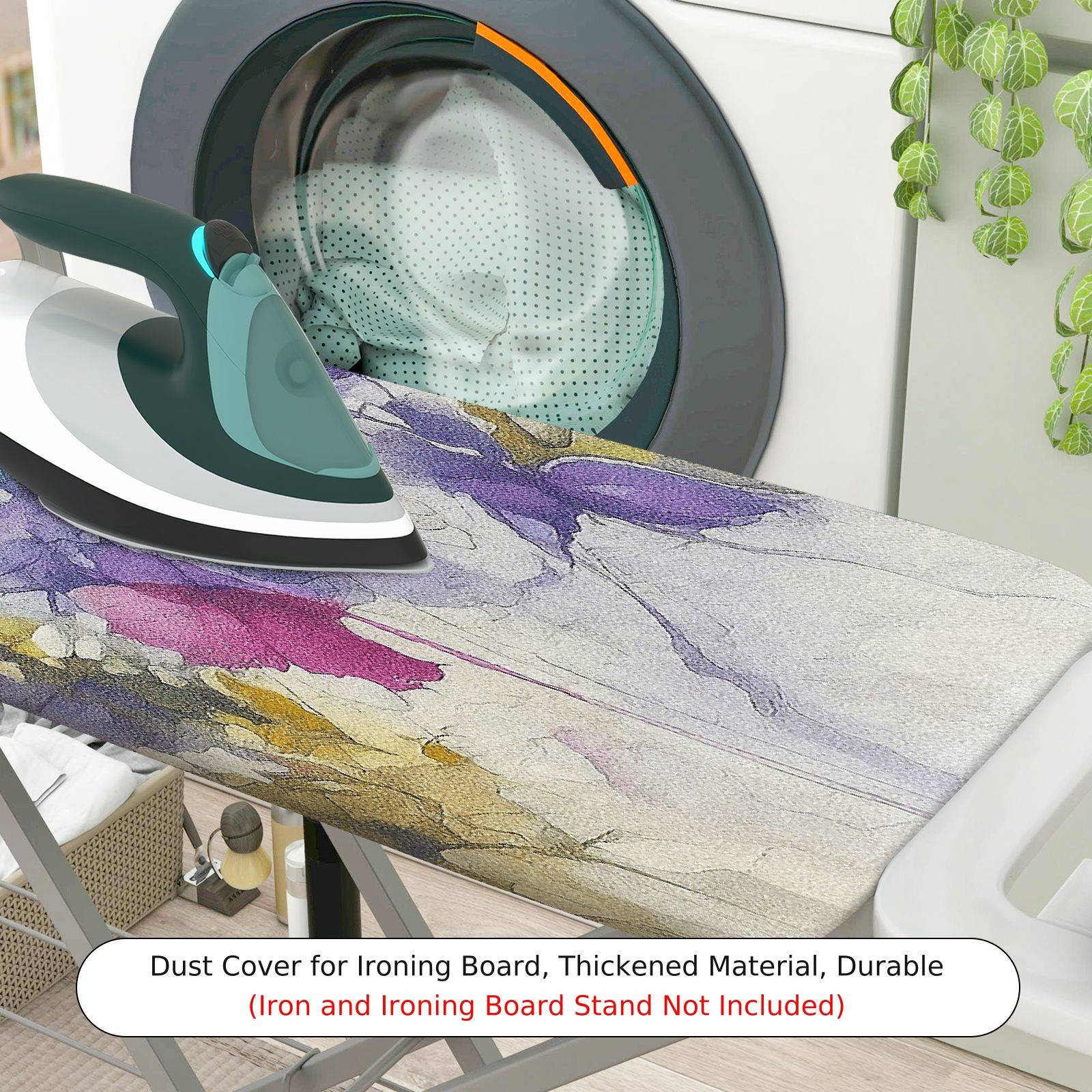 1-Piece Watercolor Floral Abstract  Ironing Board Cover, Universal Size, Without Board
