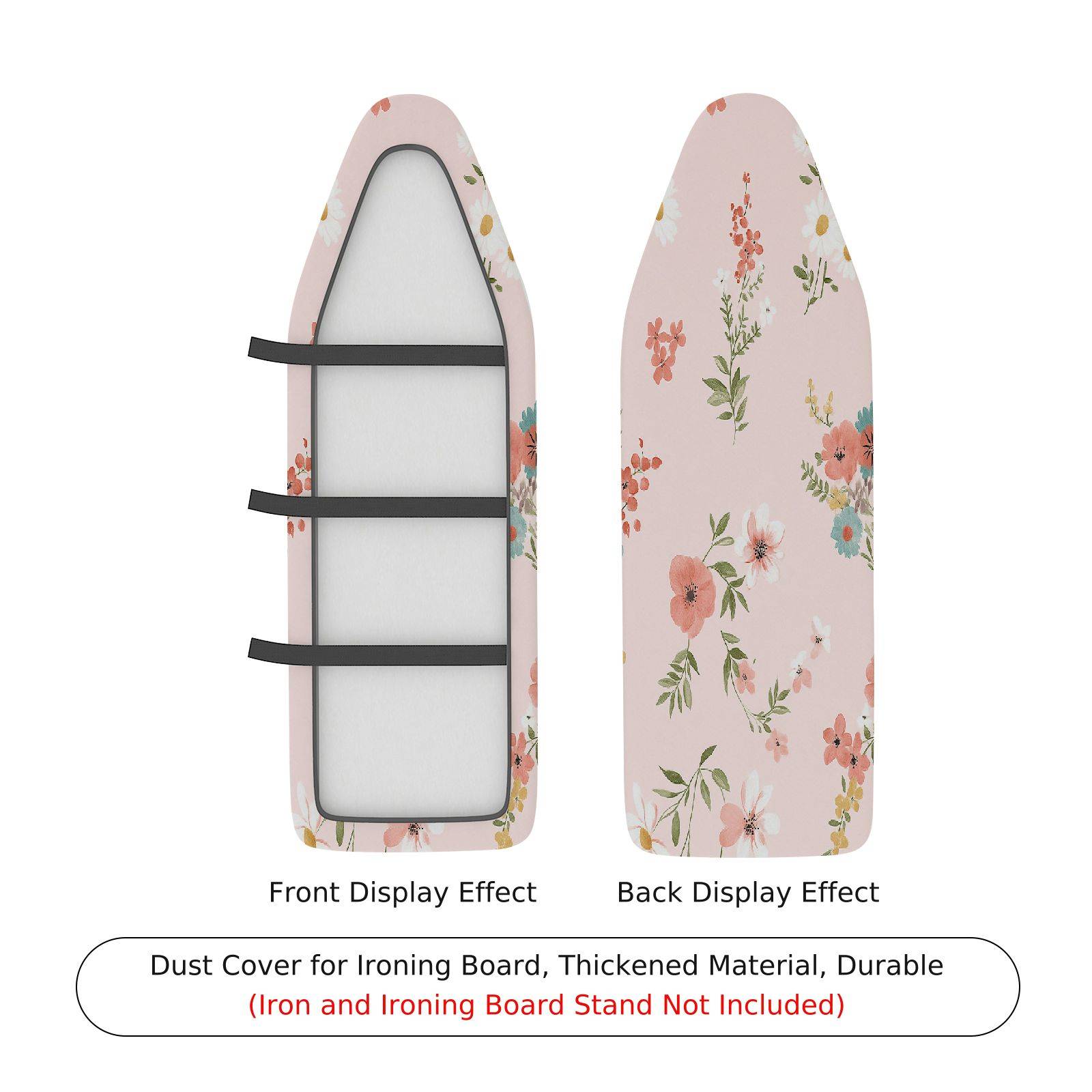 1-Piece Floral Pattern Pink Decorative  Ironing Board Cover, Universal Size, Without Board