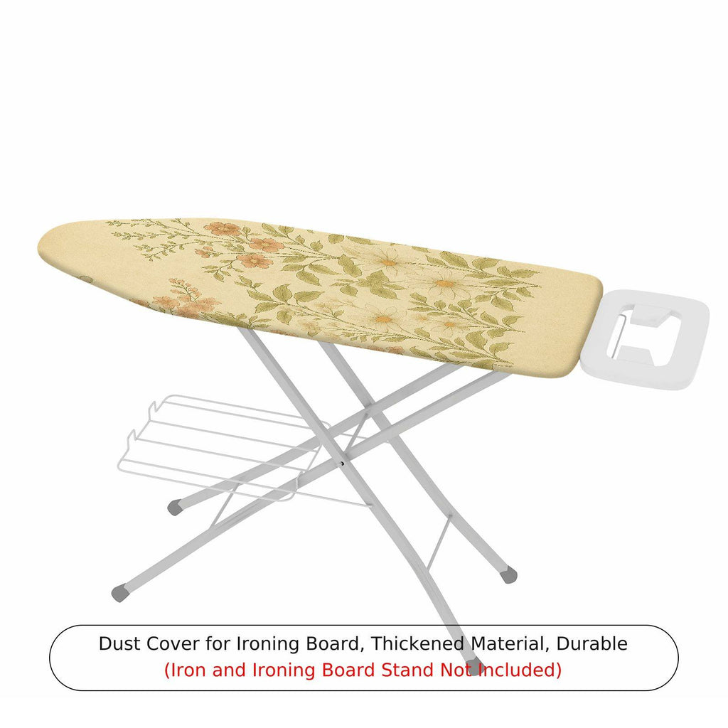 1-Piece Floral Pattern Beige Green  Ironing Board Cover, Universal Size, Without Board