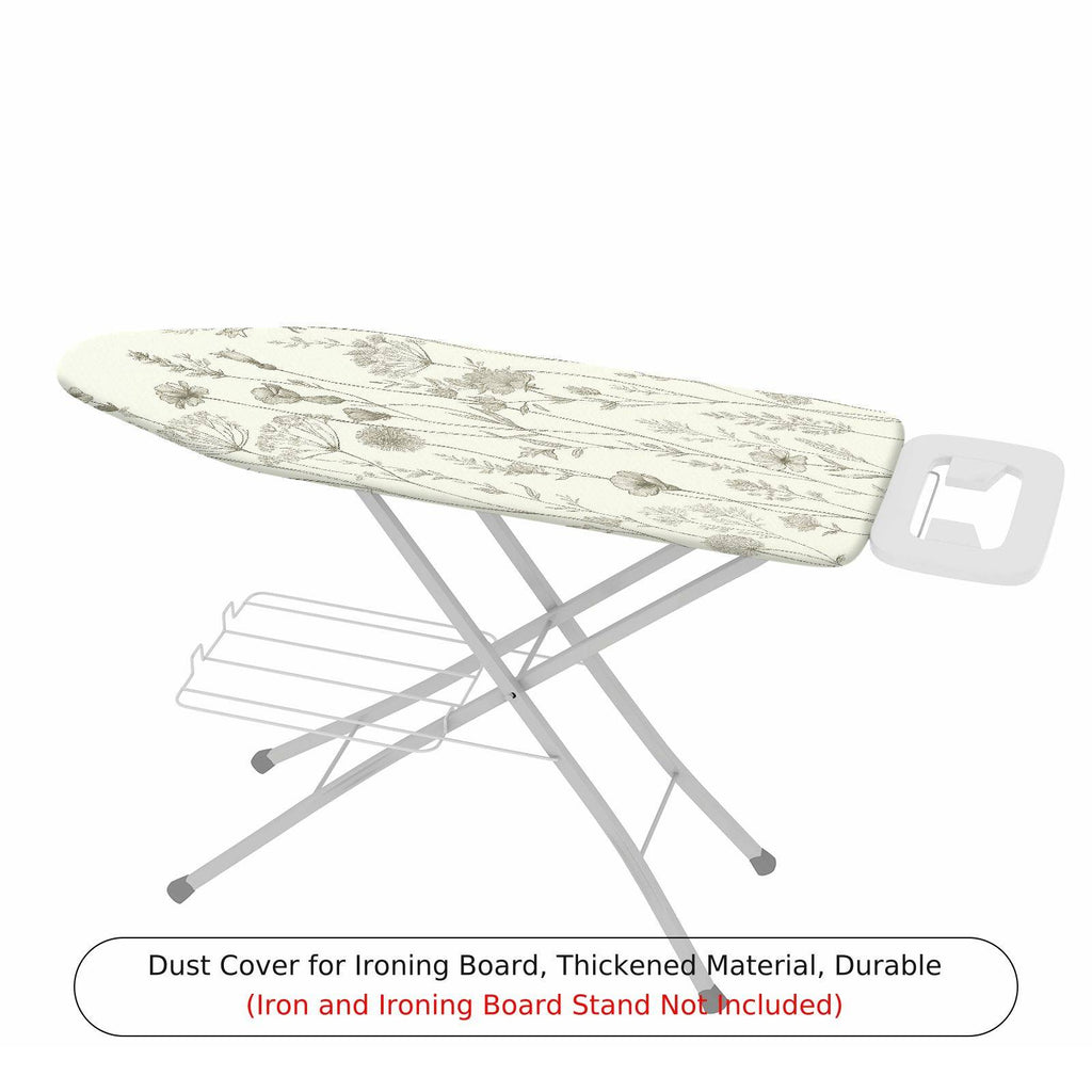 1-Piece Floral Elegant Pattern Beige  Ironing Board Cover, Universal Size, Without Board