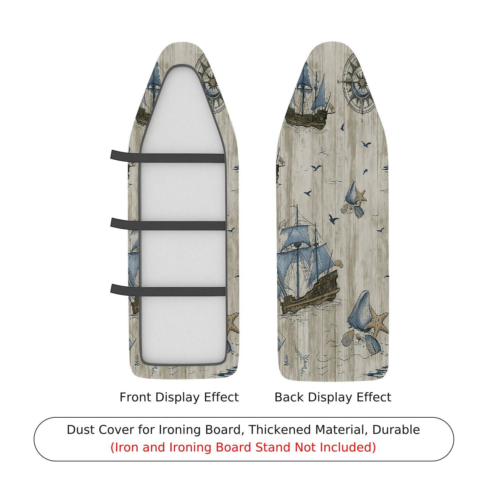 1-Piece Nautical Sailboat Ocean  Ironing Board Cover, Universal Size, Without Board